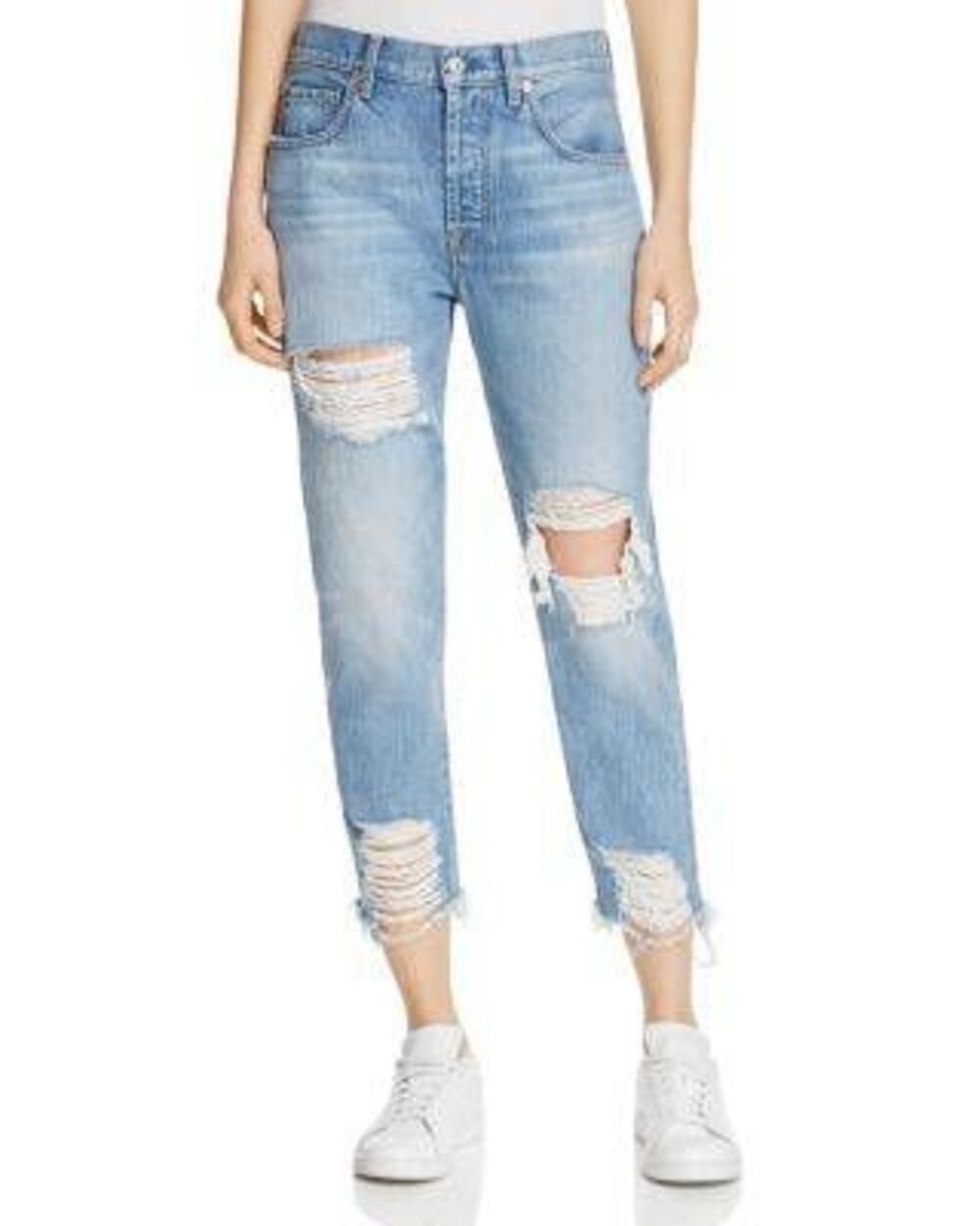 7 For All Mankind 7FAMK Josefina Straight-Leg Jeans in Vintage Wythe 24 Distress